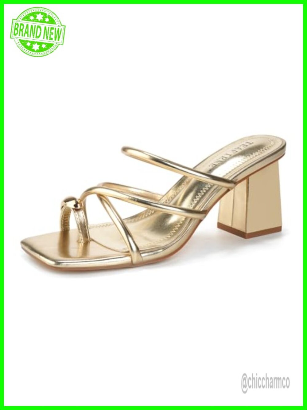 Square Toe Block Heeled Sandals with Memory Foam, Chunky Heel Thong Flip Flops